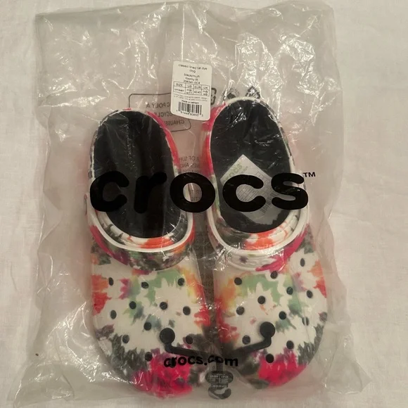 New! CROCS Classic Lined Tie Dye Clog - Picture 2 of 3